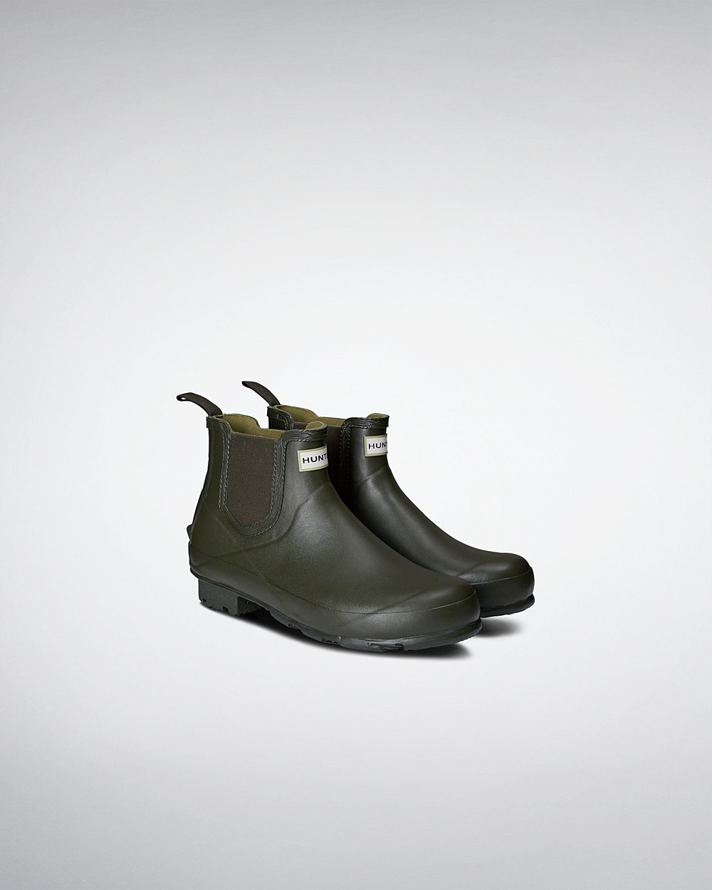 Mens Chelsea Boots - Hunter Norris Field (72MUPWEJL) - Dark Olive